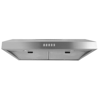 Hauslane Chef Series PS16 30'' Convertible Stainless Steel Under Cabinet Range Hood, Front / Bottom View
