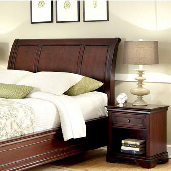 Home Styles Lafayette King/California King Sleigh Headboard and Night Stand, Rich Cherry