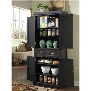 Home Styles Nantucket Pantry In Distressed Black Kitchensource Com