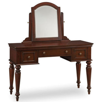 Home Styles Lafayette Vanity Table, Mirror & Bench, Cherry