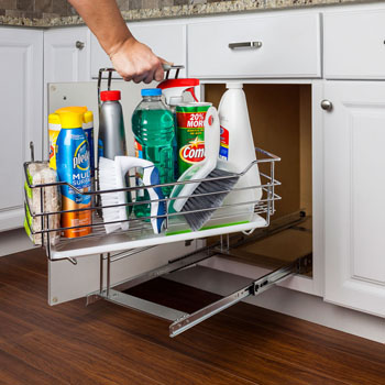 Hardware Resources SCPO2-R Under the Sink Cleaning Supply Caddy Pullout with Handle 