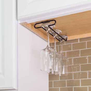 6/8 Wine Glass Rack Stemware Hanging Under Cabinet Holder Bar Kitchen Screw XR 