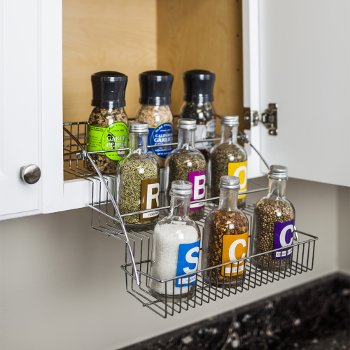 Hardware Resources 3-Tier Spice Rack Pulldown, Polished Chrome