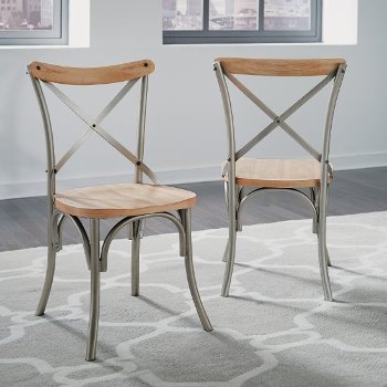 Home Styles French Quarter Pair of Side Chairs, Aged White Washed, 18" W x 18" D x 35" H