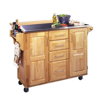 Home Styles Stainless Steel Top Kitchen Cart