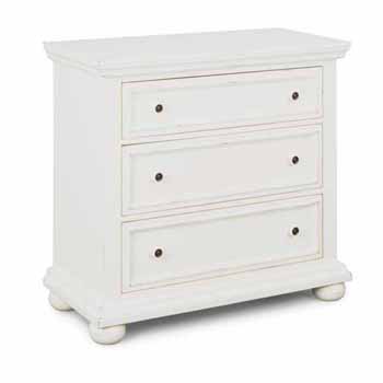 HANDMADE DEWSBURY 3 DRAWER CHEST IN WHITE WITH BRUSHED STEEL HANDLES ASSEMBLED 