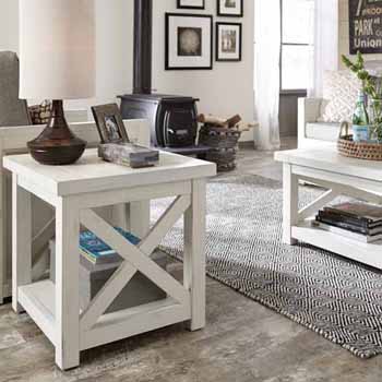 Home Styles Seaside Lodge End Table, White, 22"W x 22"D x 22"H