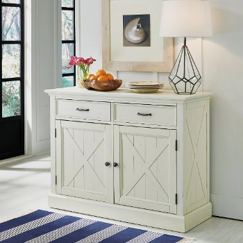 Home Styles Seaside Lodge Buffet, White Painted, 47" W x 18" D x 36-1/4" H