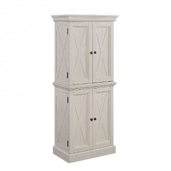 Home Styles Seaside Lodge Kitchen Pantry in Hand Rubbed White, 30-1/2" W x 18-1/4" D x 72" H