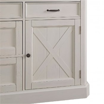 Home Styles Seaside Lodge Kitchen Island in Hand Rubbed White, 47" W x 30" D x 36" H