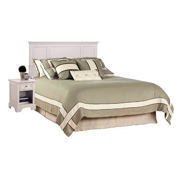 Home Styles Naples White King Headboard and Night Stand
