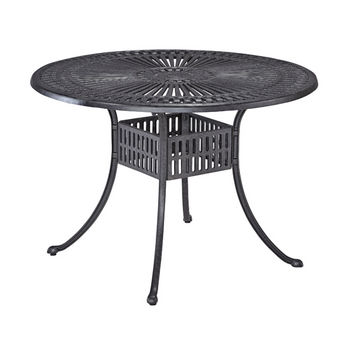 Home Styles Largo Collection 42'' Round Outdoor Dining Table in Charcoal, 42'' Diameter x 42'' D x 28-3/4'' H