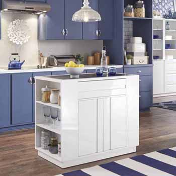 Linear Storage Kitchen Island In White Finish 42 W X 24 D X