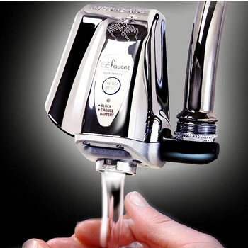 iTouchless EZ PRO Automatic Sensor Faucet Adapter for Bathroom, Kitchen Sink, Also use as Cat Fountain and Pet Water Dispenser, In Use Close Up View