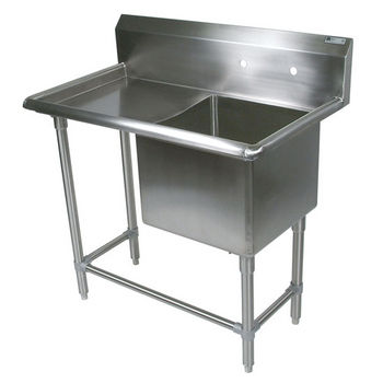 John Boos Pro Bowl NSF Sink, with Left Drainboard, 14 or 16 Gauge, One Bowl