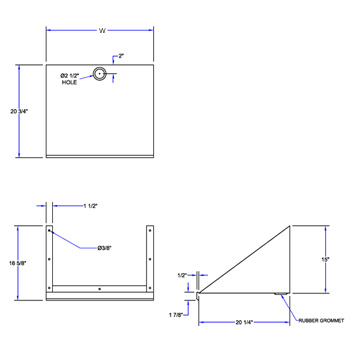 John Boos Microwave Wall Shelf Detailed Specifications