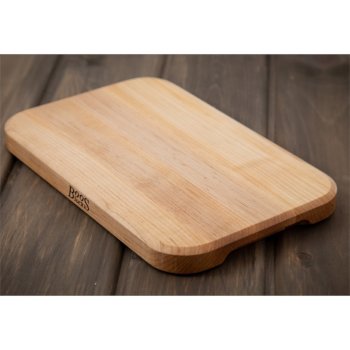 John Boos 4-Cooks  Beveled Edge Cutting Board, Reversible with Finger Grip Cut-Out in Northern Hard Rock Maple, 12" W x 8" D, 1" Thickness