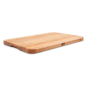 John Boos 4-Cooks Beveled Edge Cutting Board, Reversible with Finger Grip Cut-Out in Northern Hard Rock Maple, 17" W x 12" D, 1" Thickness