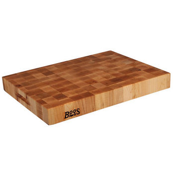 John Boos Chopping Block Collection Reversible 20'' x 15'' x 2-1/4'' with Grips, Maple End Grain