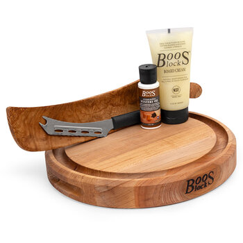 John Boos Cheese & Wine Starter Gift Pack, 5-Piece with CB1051-1M1212175 Northern Hard Rock Maple Cutting Board with Juice Groove, Included Items View