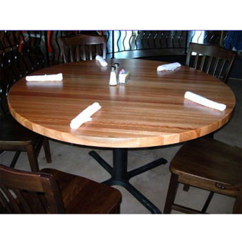 Round butcher deals block table top