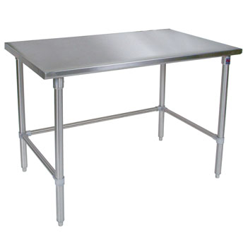 John Boos ST6-3684SBK Flat Top Work Table w/ Adjustable Stainless Bracing 36 X 84 