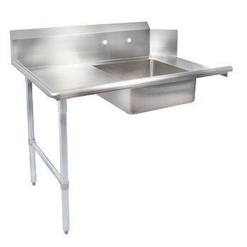 John Boos Pro Bowl "Soiled Straight Dishtable" for Left or Right Side with Galvanized Steel Legs & Stainless Steel Top