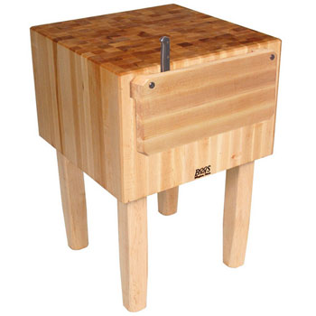 Butcher Block Work Tables with 16'' Thick End Grain Work Surface by John Boos