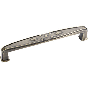 Jeffrey Alexander Milan 2 Collection 5-9/16'' W Decorated Cabinet Pull in Brushed Antique Brass