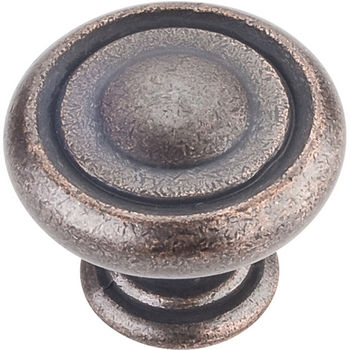 Jeffrey Alexander Bremen 1 Collection 1-1/4" Diameter Round Button Cabinet Knob in Distressed Oil Rubbed Bronze