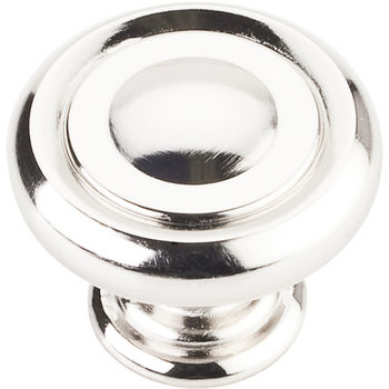Jeffrey Alexander Bremen 1 Collection 1-1/4" Diameter Round Button Cabinet Knob in Polished Nickel