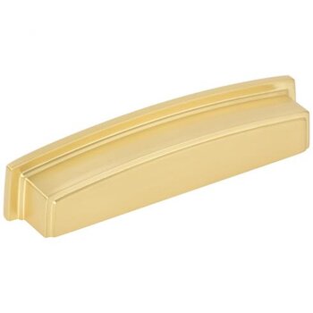 Jeffrey Alexander Renzo Collection 5-7/8" W Square Cabinet Cup Pull, Square to Center 128 mm (5"), Brushed Gold