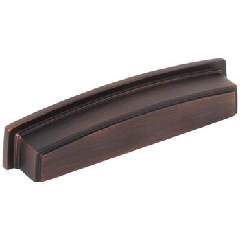 Jeffrey Alexander Renzo Collection 5-7/8" W Square Cabinet Cup Pull, Square to Center 128 mm (5"), Brushed Oil Rubbed Bronze