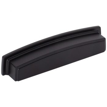 Jeffrey Alexander Renzo Collection 5-7/8" W Square Cabinet Cup Pull, Square to Center 128 mm (5"), Matte Black