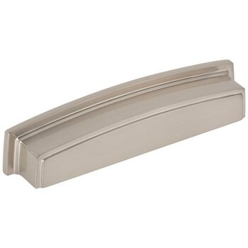 Jeffrey Alexander Renzo Collection 5-7/8" W Square Cabinet Cup Pull, Square to Center 128 mm (5"), Satin Nickel