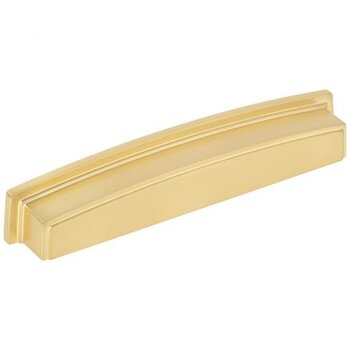 Jeffrey Alexander Renzo Collection 7-1/8" W Square Cabinet Cup Pull, Square to Center 160 mm (6-1/4"), Brushed Gold