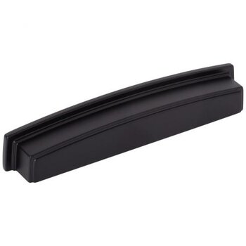 Jeffrey Alexander Renzo Collection 7-1/8" W Square Cabinet Cup Pull, Square to Center 160 mm (6-1/4"), Matte Black