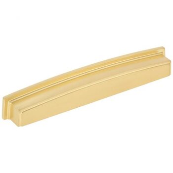 Jeffrey Alexander Renzo Collection 8-3/8" W Square Cabinet Cup Pull, Square to Center 192 mm (7-1/2"), Brushed Gold