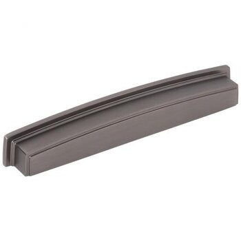 Jeffrey Alexander Renzo Collection 8-3/8" W Square Cabinet Cup Pull, Square to Center 192 mm (7-1/2"), Brushed Pewter
