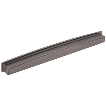 Jeffrey Alexander Renzo Collection 12-7/8" W Square Cabinet Cup Pull, Square to Center 305 mm (12"), Brushed Pewter