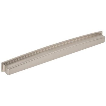Jeffrey Alexander Renzo Collection 12-7/8" W Square Cabinet Cup Pull, Square to Center 305 mm (12"), Satin Nickel
