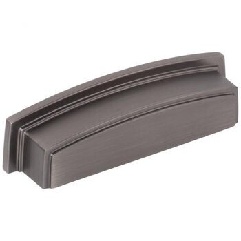 Jeffrey Alexander Renzo Collection 4-5/8" W Square Cabinet Cup Pull, Square to Center 96 mm (3-3/4"), Brushed Pewter
