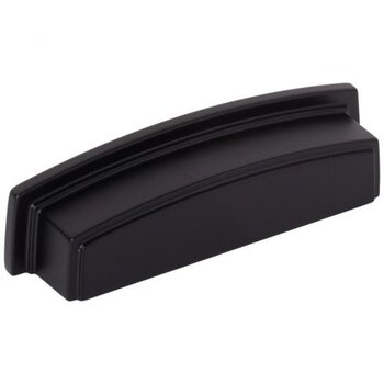 Jeffrey Alexander Renzo Collection 4-5/8" W Square Cabinet Cup Pull, Square to Center 96 mm (3-3/4"), Matte Black