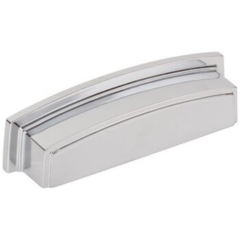 Jeffrey Alexander Renzo Collection 4-5/8" W Square Cabinet Cup Pull, Square to Center 96 mm (3-3/4"), Polished Chrome
