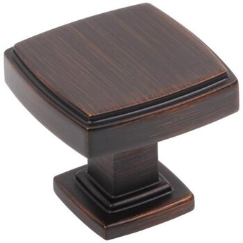 Jeffrey Alexander Renzo Collection 1-1/4" Square Cabinet Knob, Brushed Oil Rubbed Bronze
