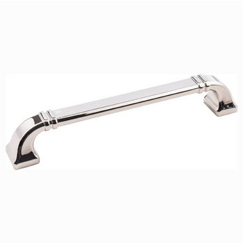 Jeffrey Alexander Ella Collection 7-1/16" W Decorative Cabinet Pull in Polished Nickel, Center to Center: 160mm (6-1/4")