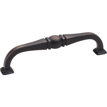 Jeffrey Alexander Katharine Collection 5-11/16" W Decorative Cabinet Pull in Brushed Oil Rubbed Bronze, 5-11/16" W x 1-7/16" D, Center to Center 128mm (5")