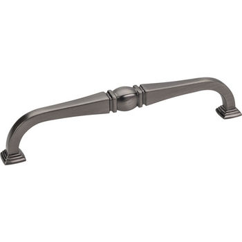 Jeffrey Alexander Katharine Collection 6-15/16" W Decorative Cabinet Pull in Brushed Pewter, 6-15/16" W x 1-7/16" D, Center to Center 160mm (6-1/4")