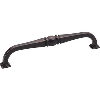 Jeffrey Alexander Katharine Collection 6-15/16" W Decorative Cabinet Pull in Brushed Oil Rubbed Bronze, 6-15/16" W x 1-7/16" D, Center to Center 160mm (6-1/4")