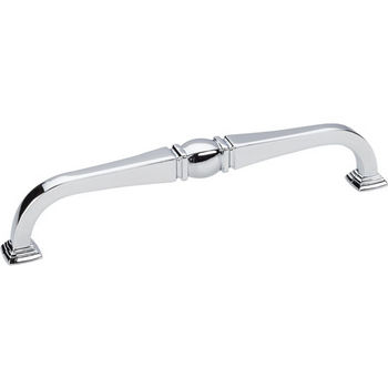 Jeffrey Alexander Katharine Collection 6-15/16" W Decorative Cabinet Pull in Polished Chrome, 6-15/16" W x 1-7/16" D, Center to Center 160mm (6-1/4")